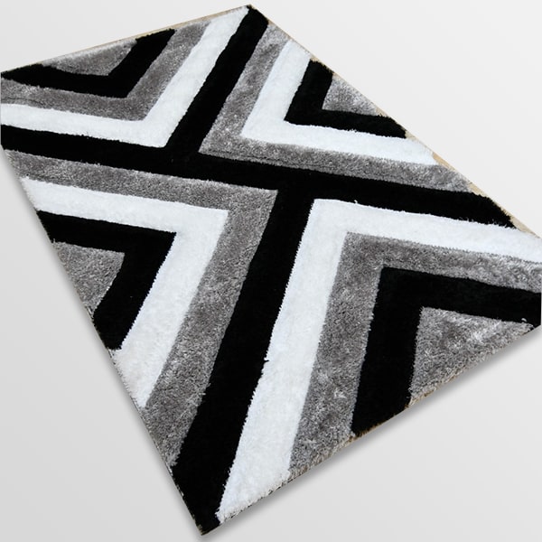 Рошав килим - 3Д Софт Шаги 321 Сив/Черен