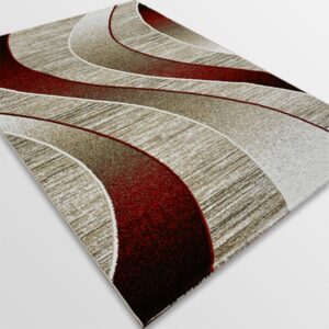Модерен килим - Ирис 582 Бежов/Червен