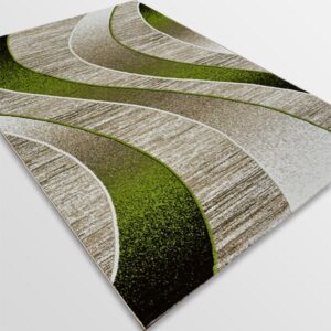 Модерен килим - Ирис 582 Бежов/Зелен