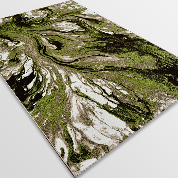 Модерен килим - Ирис 591 Бежов/Зелен