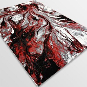 Модерен килим - Ирис 591 Сив/Червен