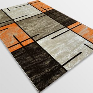 Модерен килим - Ирис 592 Бежов/Оранжев