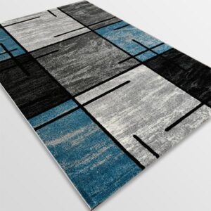 Модерен килим - Ирис 592 Сив/Син
