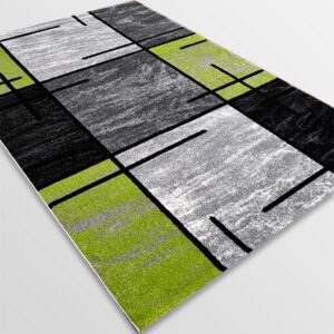 Модерен килим - Ирис 592 Сив/Зелен