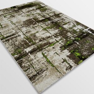 Модерен килим - Ирис 595 Бежов/Зелен