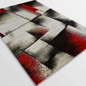 Модерен килим - Ирис 596 Бежов/Червен