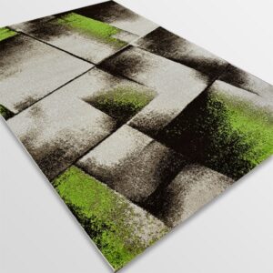 Модерен килим - Ирис 596 Бежов/Зелен