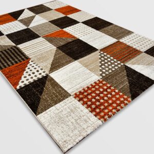 Модерен килим - Ирис 605 Бежов/Оранжев