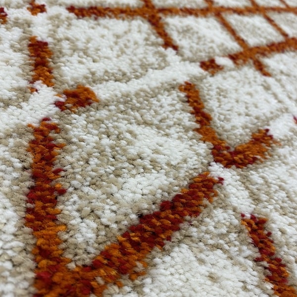Модерен килим - Ирис 899 Бежов/Оранжев - детайл - 2
