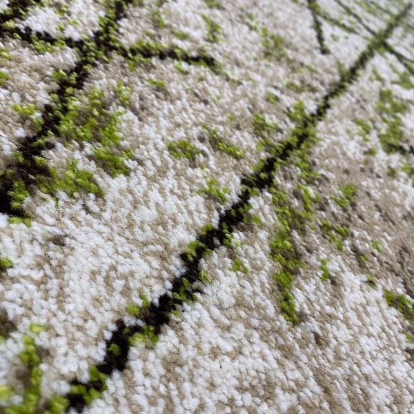Модерен килим - Ирис 901 Бежов/Зелен - детайл - 2