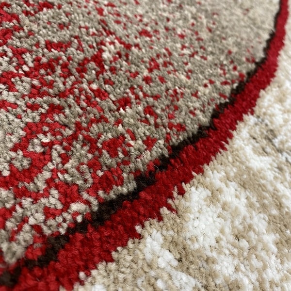 Модерен килим - Ирис 582 Бежов/Червен - детайл - 2