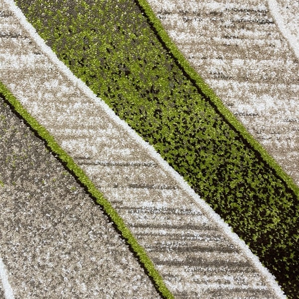 Модерен килим - Ирис 582 Бежов/Зелен - детайл - 1
