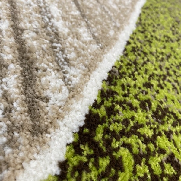Модерен килим - Ирис 582 Бежов/Зелен - детайл - 2