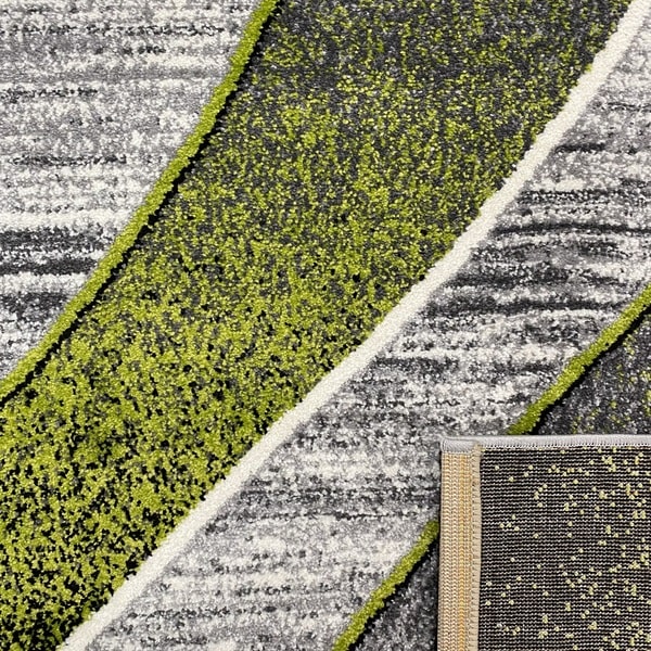 Модерен килим - Ирис 582 Сив/Зелен - детайл - 3
