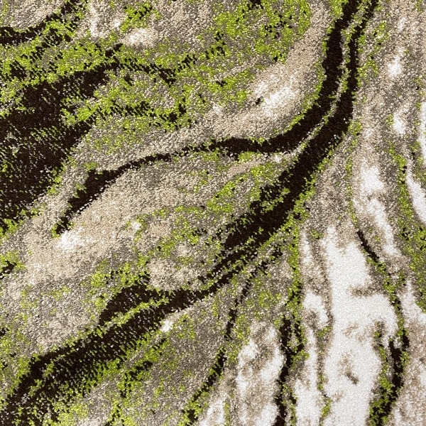 Модерен килим - Ирис 591 Бежов/Зелен - детайл - 1