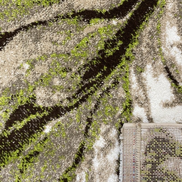 Модерен килим - Ирис 591 Бежов/Зелен - детайл - 3