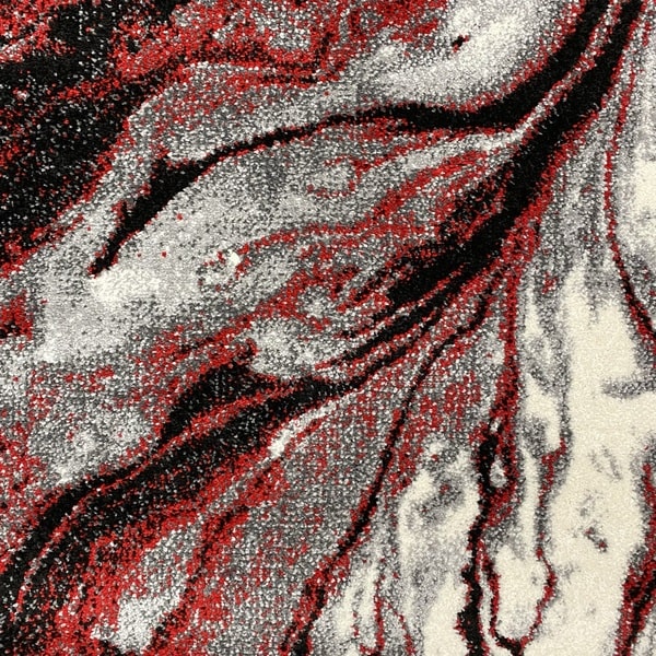 Модерен килим - Ирис 591 Сив/Червен - детайл - 1