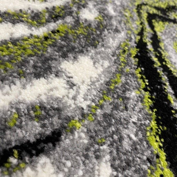 Модерен килим - Ирис 591 Сив/Зелен - детайл - 2