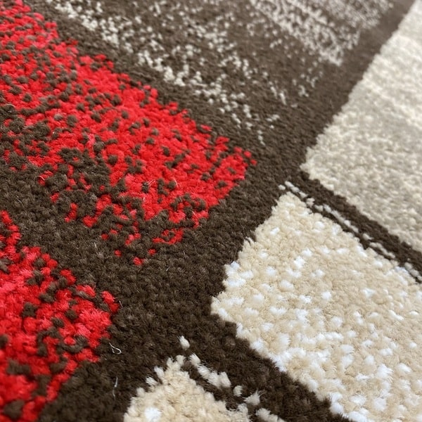 Модерен килим - Ирис 592 Бежов/Червен - детайл - 2