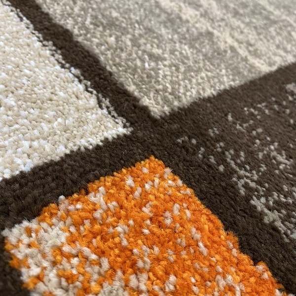 Модерен килим - Ирис 592 Бежов/Оранжев - детайл - 2