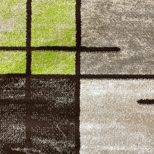Модерен килим - Ирис 592 Бежов/Зелен - детайл - 1