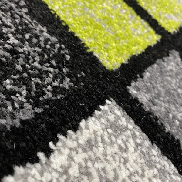 Модерен килим - Ирис 592 Сив/Зелен - детайл - 2