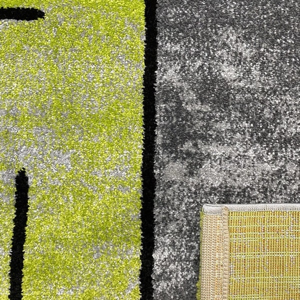 Модерен килим - Ирис 592 Сив/Зелен - детайл - 3