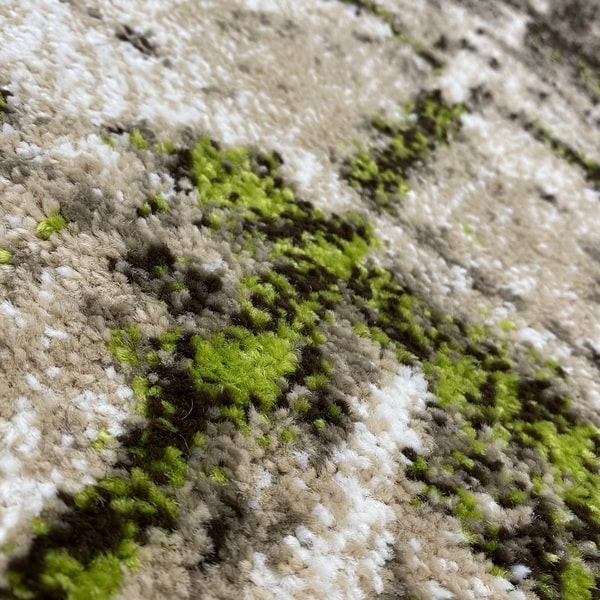 Модерен килим - Ирис 595 Бежов/Зелен - детайл - 2