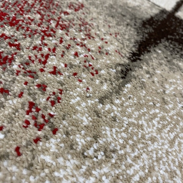 Модерен килим - Ирис 596 Бежов/Червен - детайл - 2