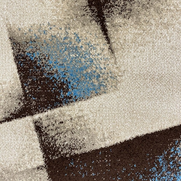 Модерен килим - Ирис 596 Бежов/Син - детайл - 1