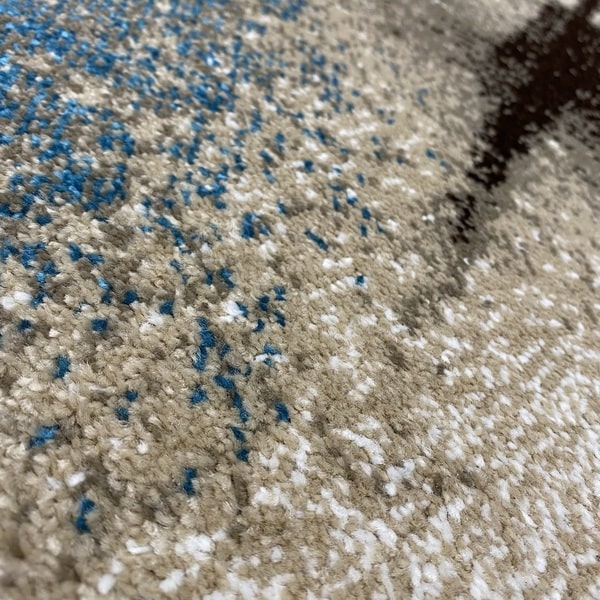 Модерен килим - Ирис 596 Бежов/Син - детайл - 2