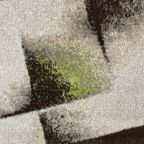 Модерен килим - Ирис 596 Бежов/Зелен - детайл - 1