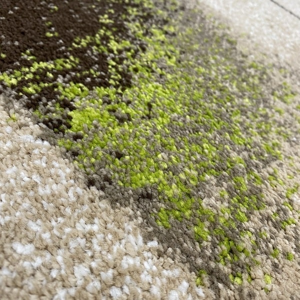 Модерен килим - Ирис 596 Бежов/Зелен - детайл - 2