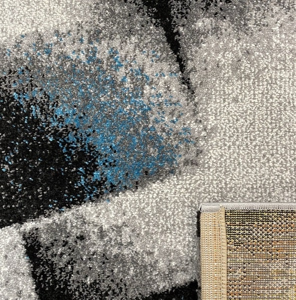 Модерен килим - Ирис 596 Сив/Син - детайл - 3