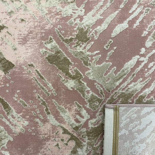 Модерен килим - Корал 6139 Розов - детайл - 3