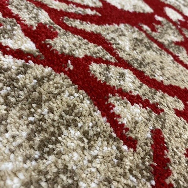 Модерен килим – Ирис 272 Бежов/Червен - детайл - 2