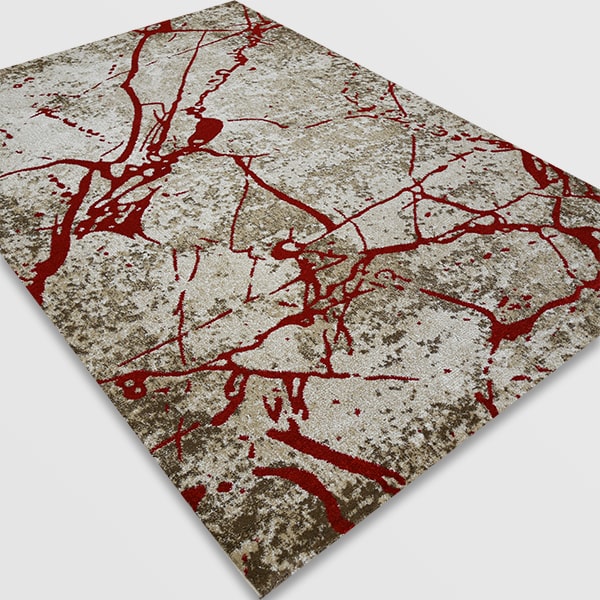Модерен килим – Ирис 272 Бежов/Червен