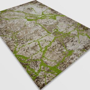Модерен килим – Ирис 272 Бежов/Зелен