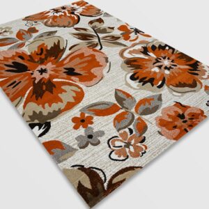 Модерен килим – Ирис 287 Бежов/Оранжев