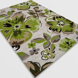 Модерен килим – Ирис 287 Бежов/Зелен