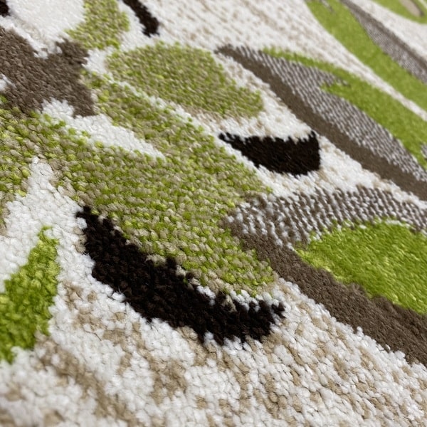 Модерен килим – Ирис 287 Бежов/Зелен- детайл - 2