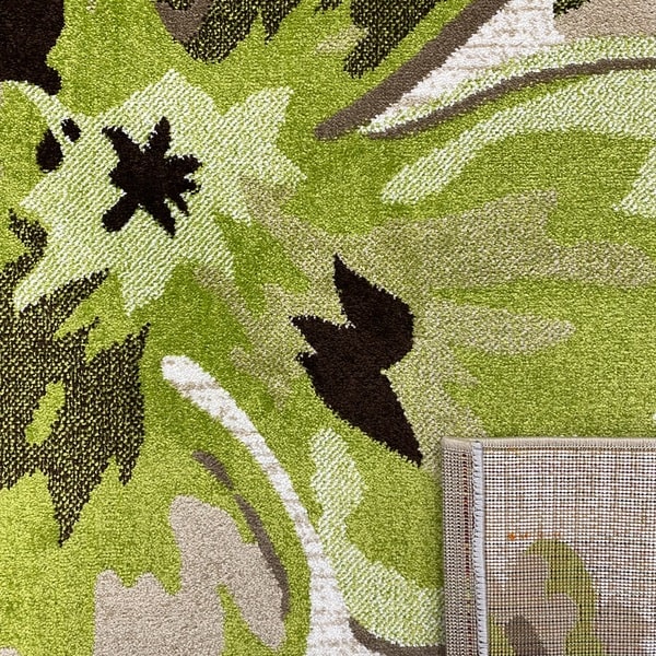 Модерен килим – Ирис 287 Бежов/Зелен- детайл - 3