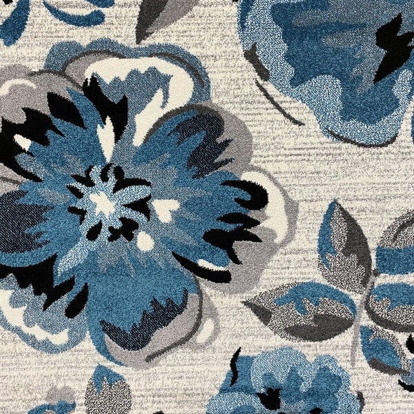 Модерен килим – Ирис 287 Сив/Син - детайл - 1