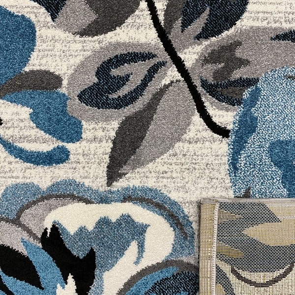 Модерен килим – Ирис 287 Сив/Син - детайл - 3