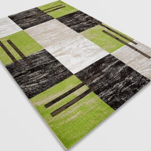 Модерен килим – Ирис 976 Бежов/Зелен