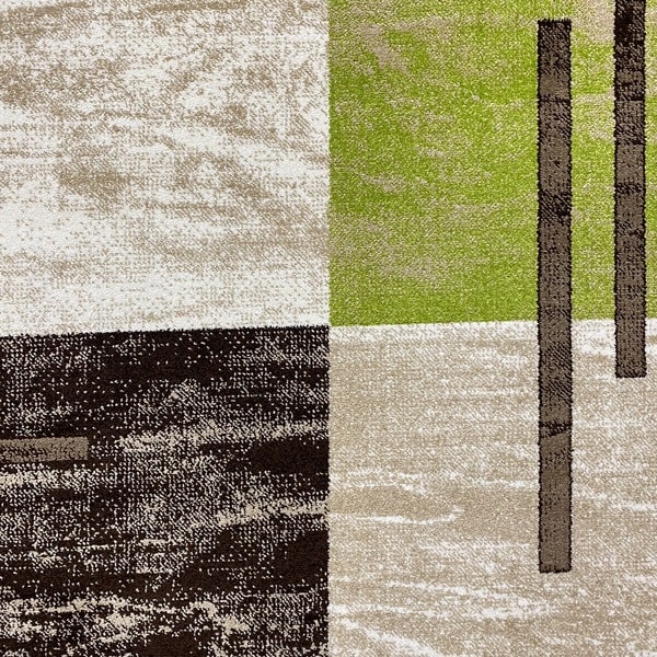 Модерен килим – Ирис 976 Бежов/Зелен - детайл - 1
