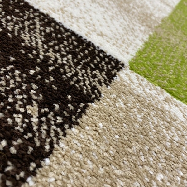 Модерен килим – Ирис 976 Бежов/Зелен - детайл - 2
