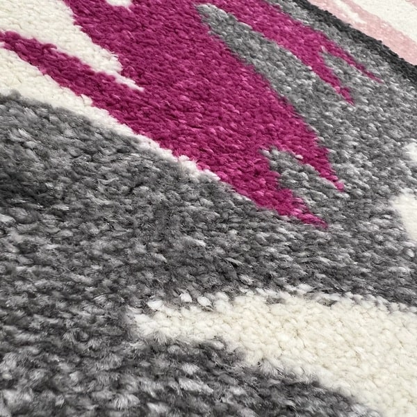 Модерен килим - Ирис 287 Розов - детайл - 2