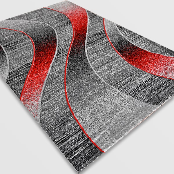 Модерен килим - Ирис 582 Сив/Червен