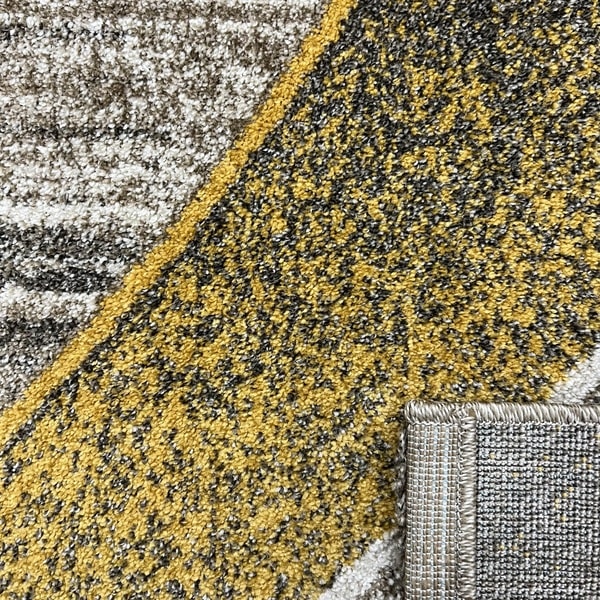 Модерен килим - Ирис 582 Визон/Жълт - детайл - 3